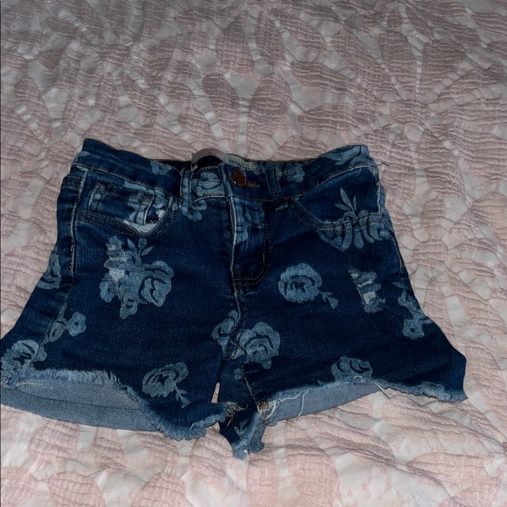 Floral Embroidered Denim Shorts